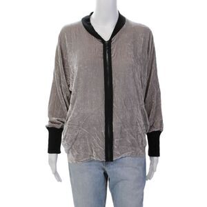 Jaga Womens Textured Long Sleeve Full Zip Lined Sweater Gray Size S